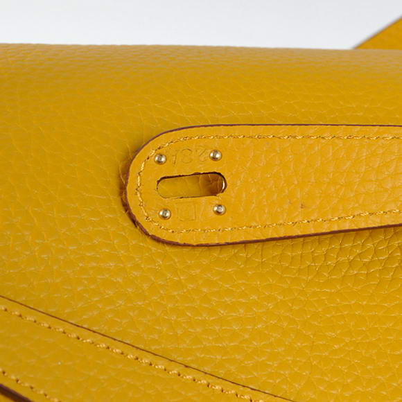 High Quality Replica Hermes Lindy 30CM Havanne Handbags 1057 Yellow Leather Golden Hardware